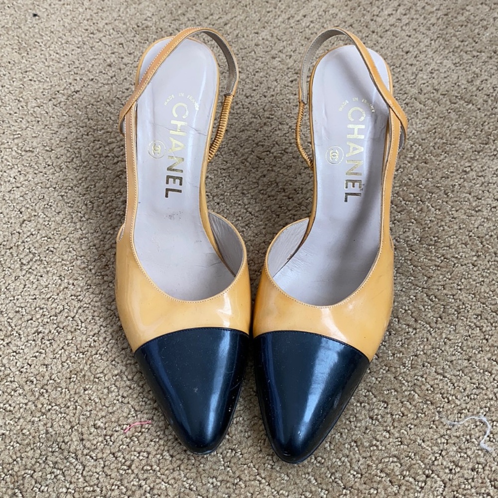 TRADE/Vintage Chanel Slingbacks with Lucite Heel.